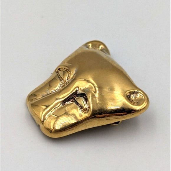 Metropolitan Museum Art Sterling 925 Vermeil MMA Lioness Cat Mask Pin Brooch - Picture 4 of 11